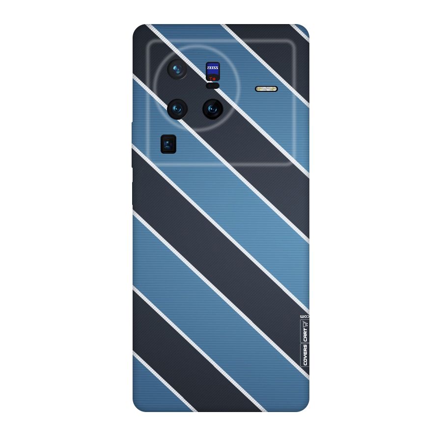 Blue Black Stripes Original Polycarbonate Back Case for Vivo X80