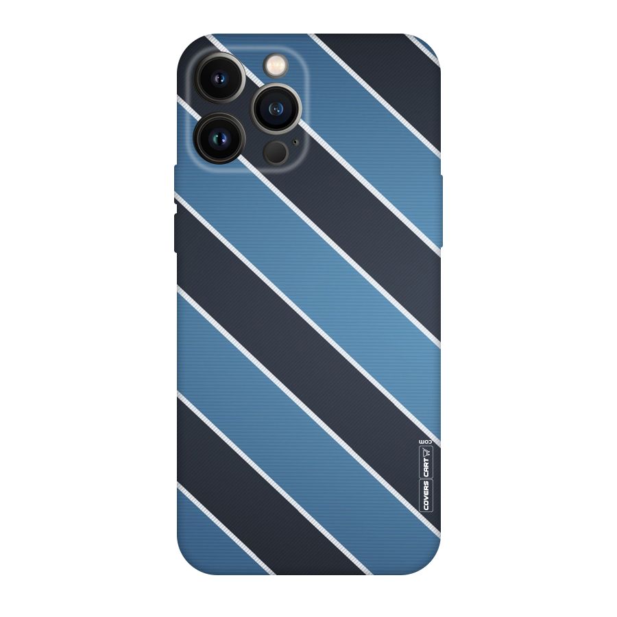 Blue Black Stripes Original Polycarbonate Back Case for iPhone 13 Pro Max