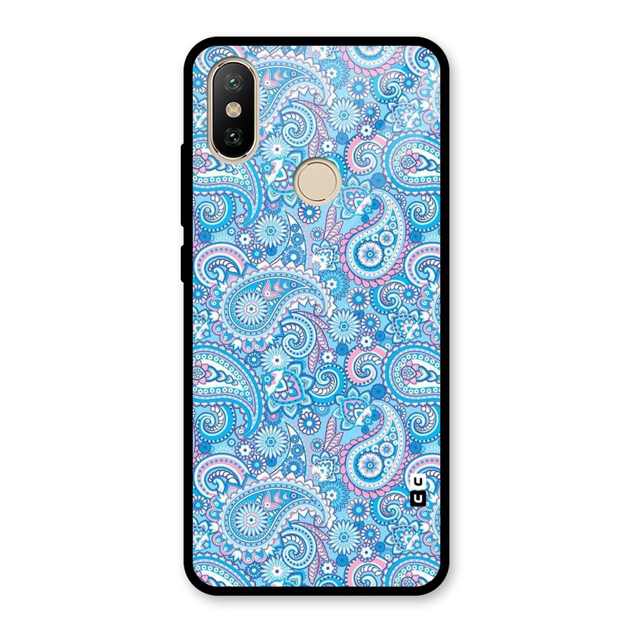 Blue Block Pattern Glass Back Case for Redmi A2