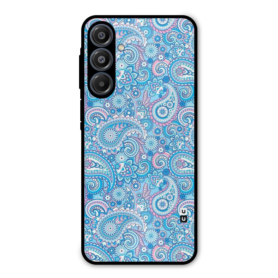 Blue Block Pattern Metal Back Case for Galaxy A16 5G