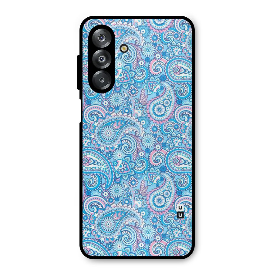 Blue Block Pattern Metal Back Case for Galaxy A26