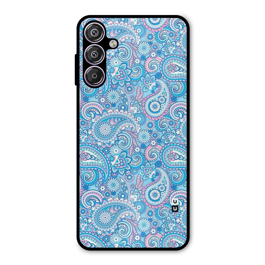 Blue Block Pattern Metal Back Case for Galaxy F15