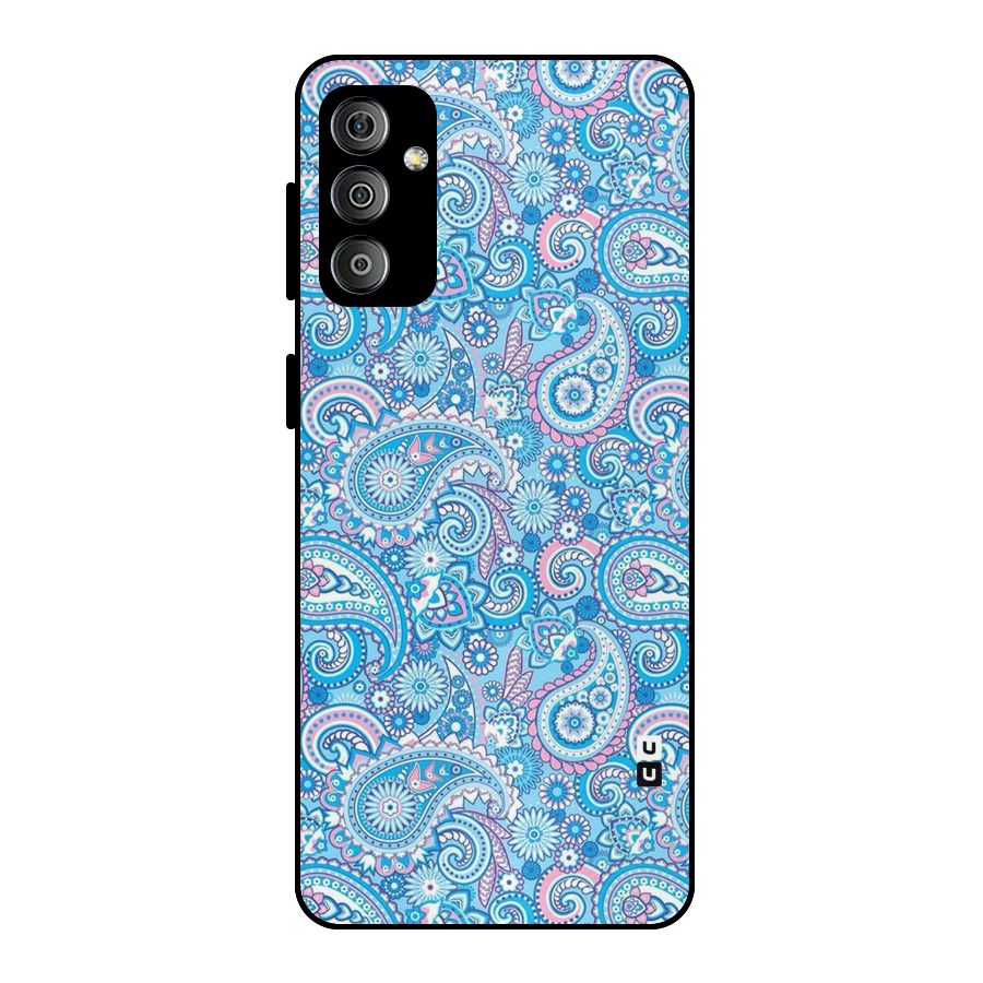 Blue Block Pattern Metal Back Case for Galaxy F23