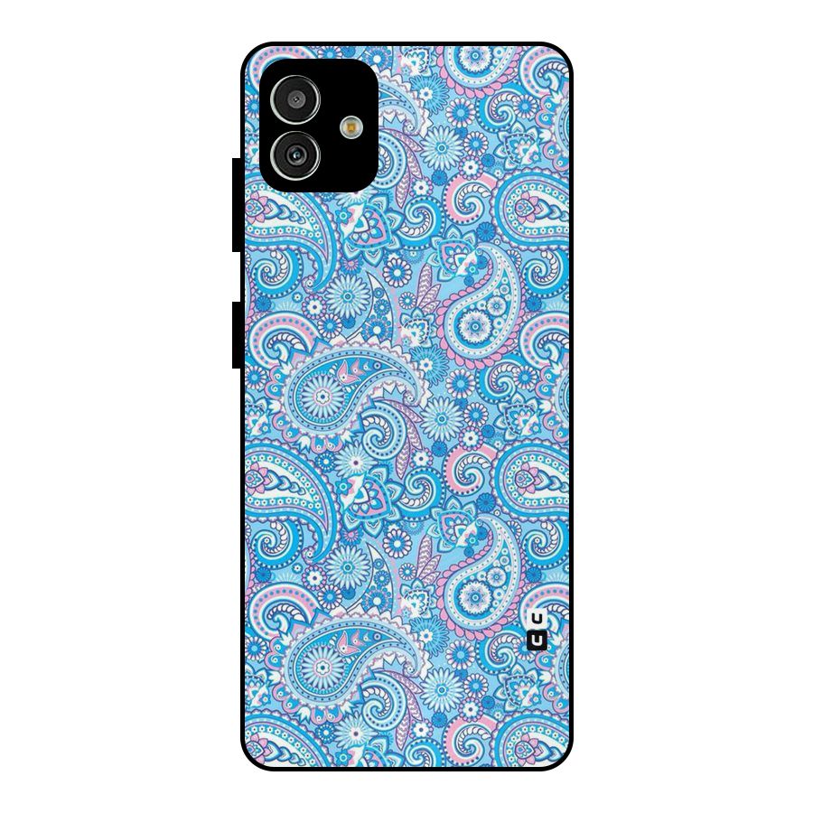 Blue Block Pattern Metal Back Case for Galaxy M13 5G