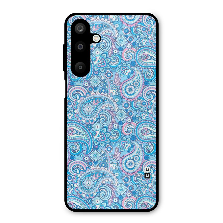 Blue Block Pattern Metal Back Case for Galaxy M16