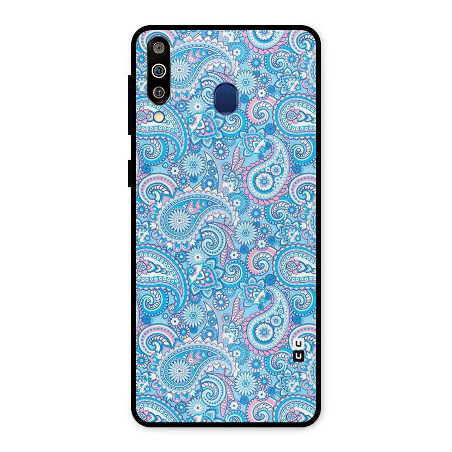 Blue Block Pattern Metal Back Case for Galaxy M30