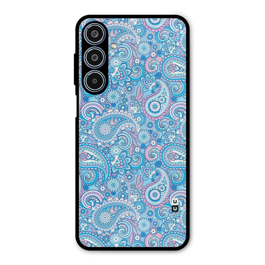 Blue Block Pattern Metal Back Case for Galaxy M35