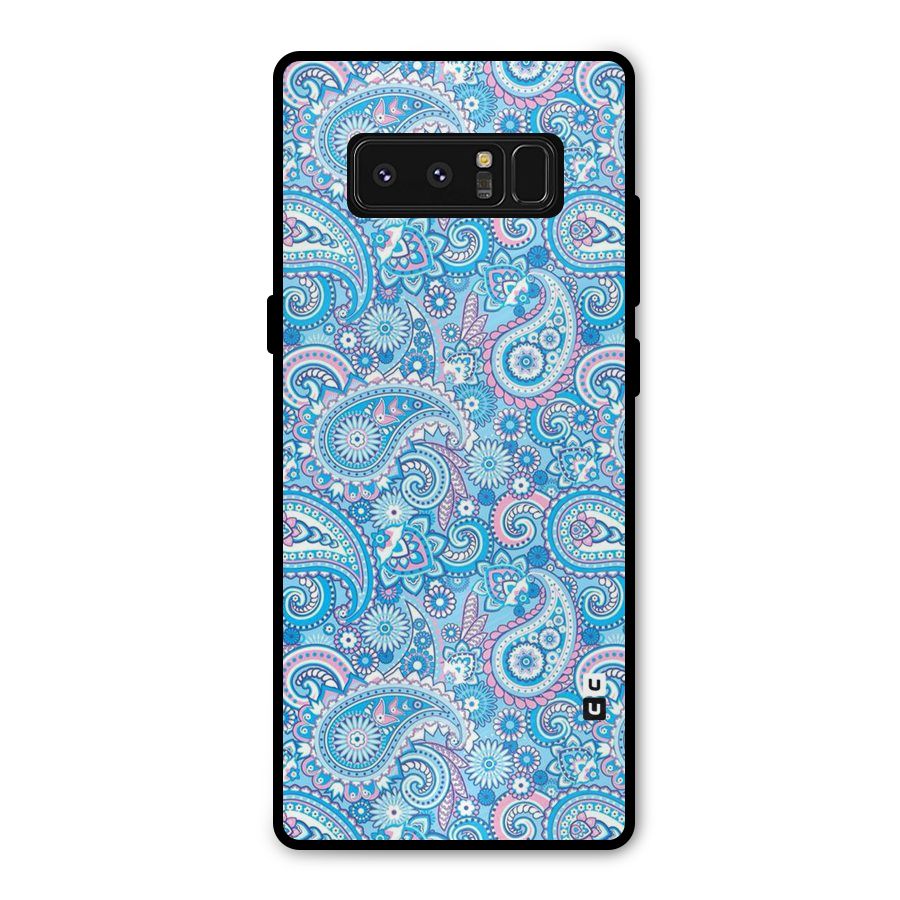 Blue Block Pattern Metal Back Case for Galaxy Note 8