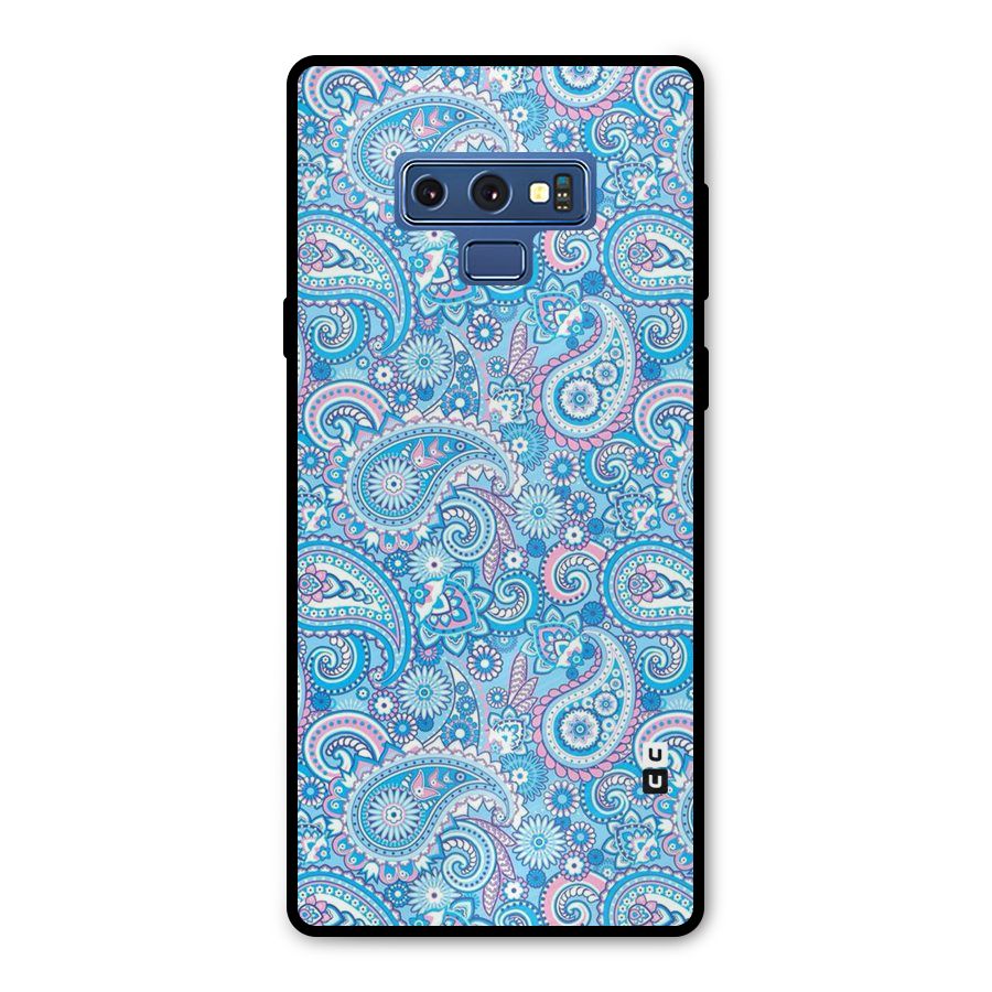 Blue Block Pattern Metal Back Case for Galaxy Note 9