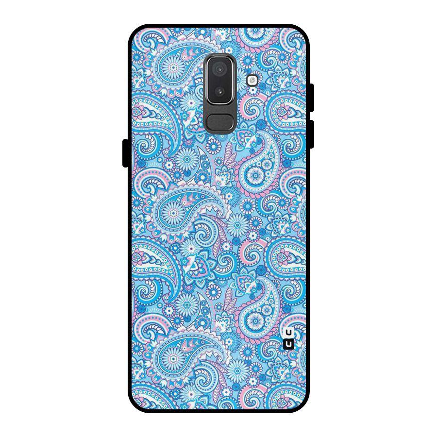 Blue Block Pattern Metal Back Case for Galaxy On8 (2018)