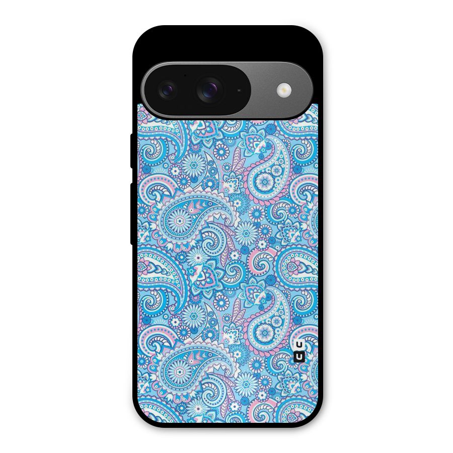 Blue Block Pattern Metal Back Case for Google Pixel 9