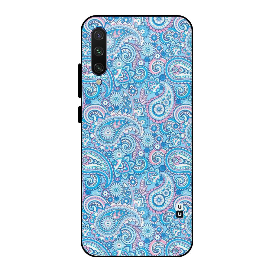 Blue Block Pattern Metal Back Case for Mi A3