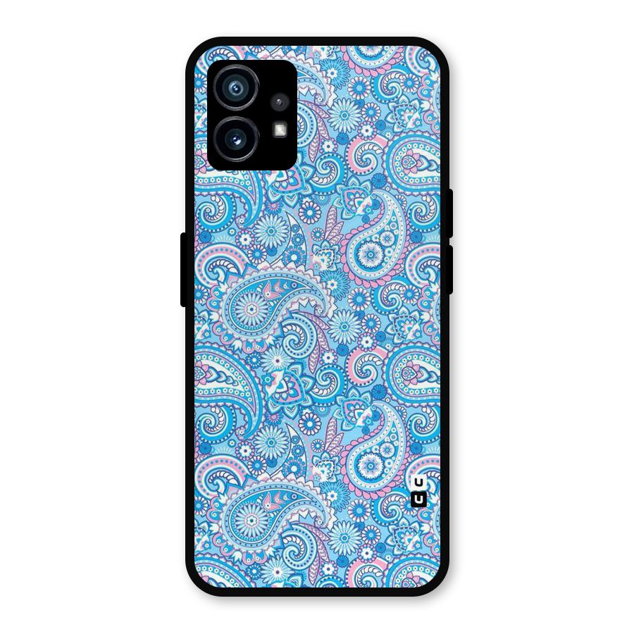 Blue Block Pattern Metal Back Case for Nothing Phone 1