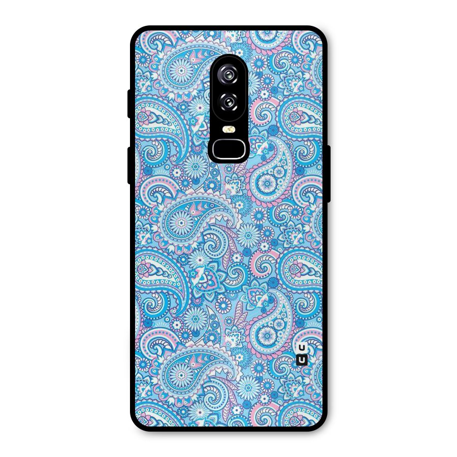 Blue Block Pattern Metal Back Case for OnePlus 6