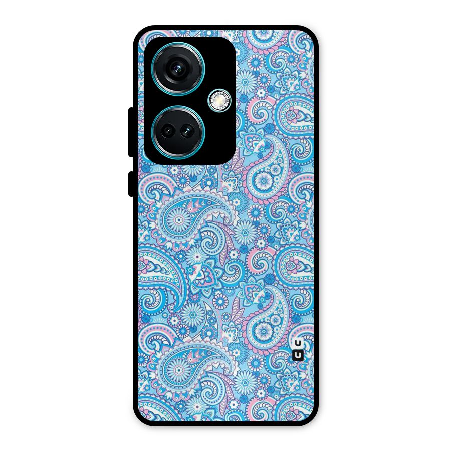 Blue Block Pattern Metal Back Case for OnePlus Nord CE 3 5G