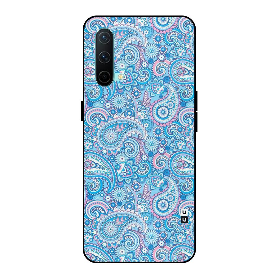Blue Block Pattern Metal Back Case for OnePlus Nord CE 5G