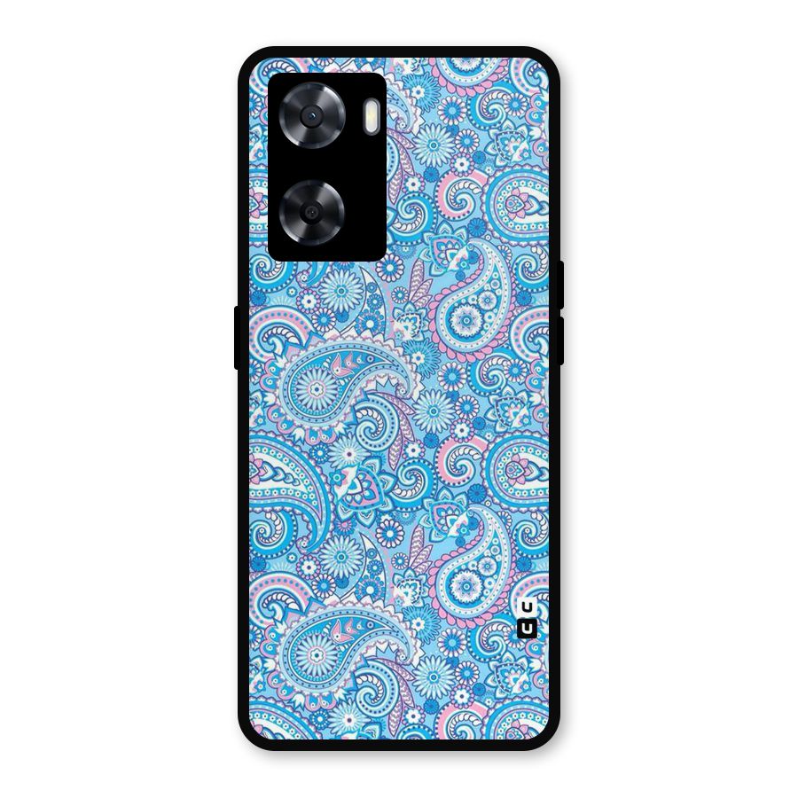 Blue Block Pattern Metal Back Case for OnePlus Nord N20 SE