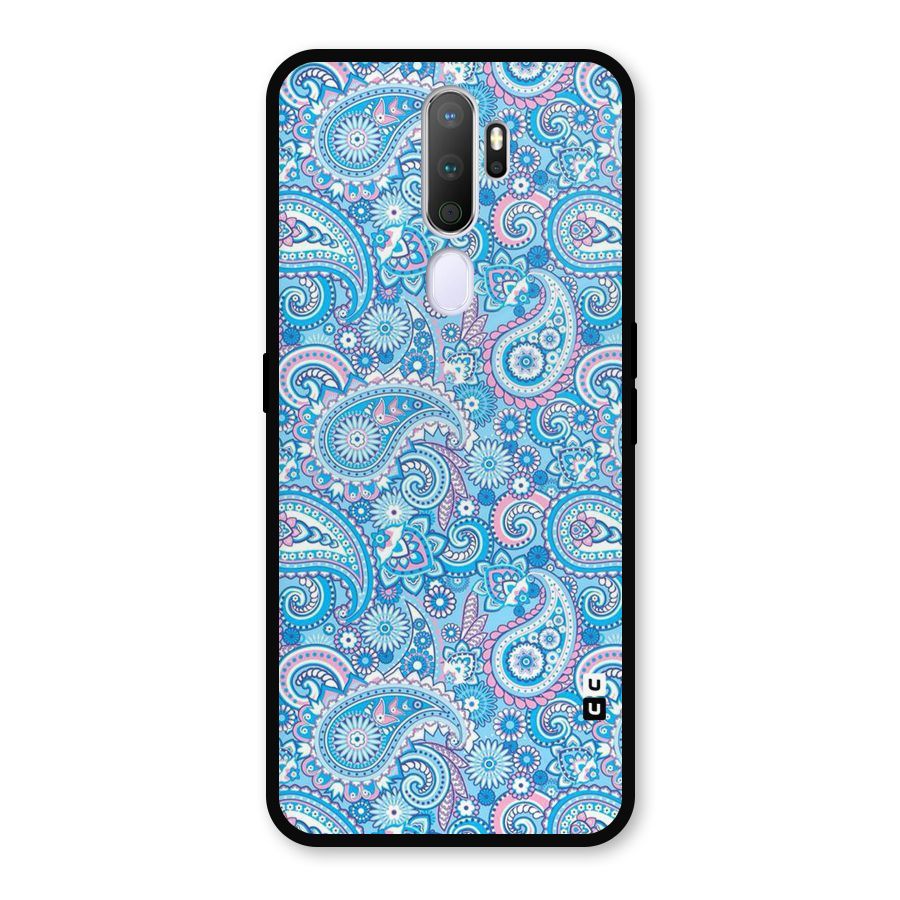 Blue Block Pattern Metal Back Case for Oppo A9 (2020)
