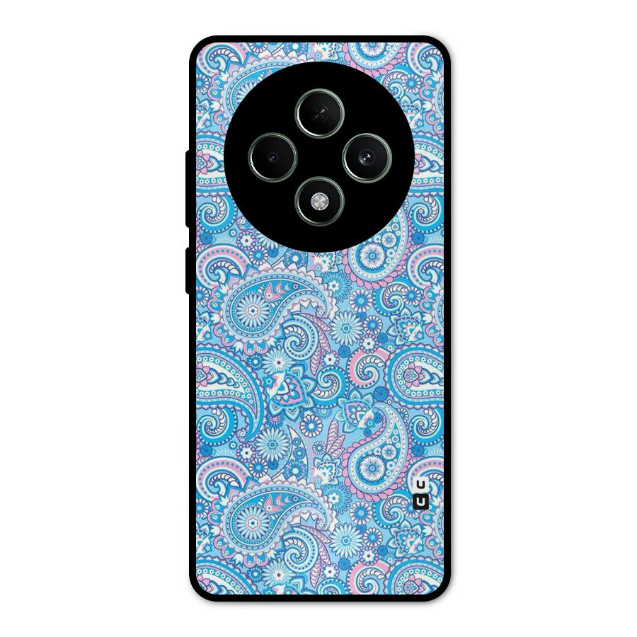 Blue Block Pattern Metal Back Case for Oppo F27