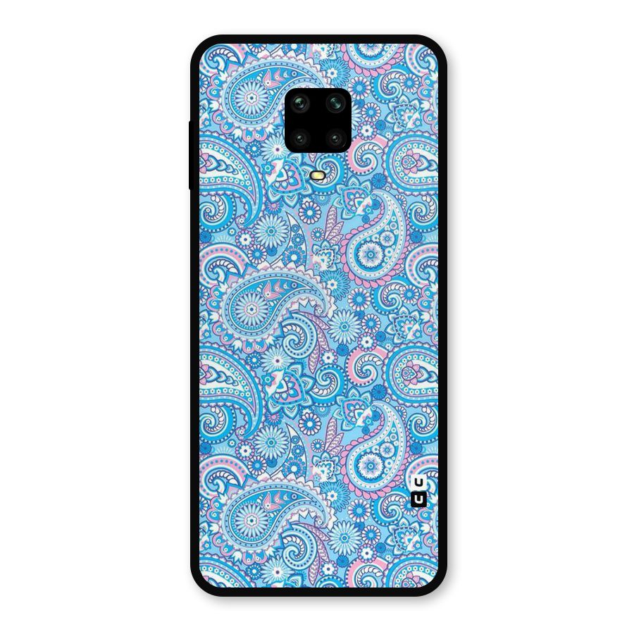 Blue Block Pattern Metal Back Case for Poco M2