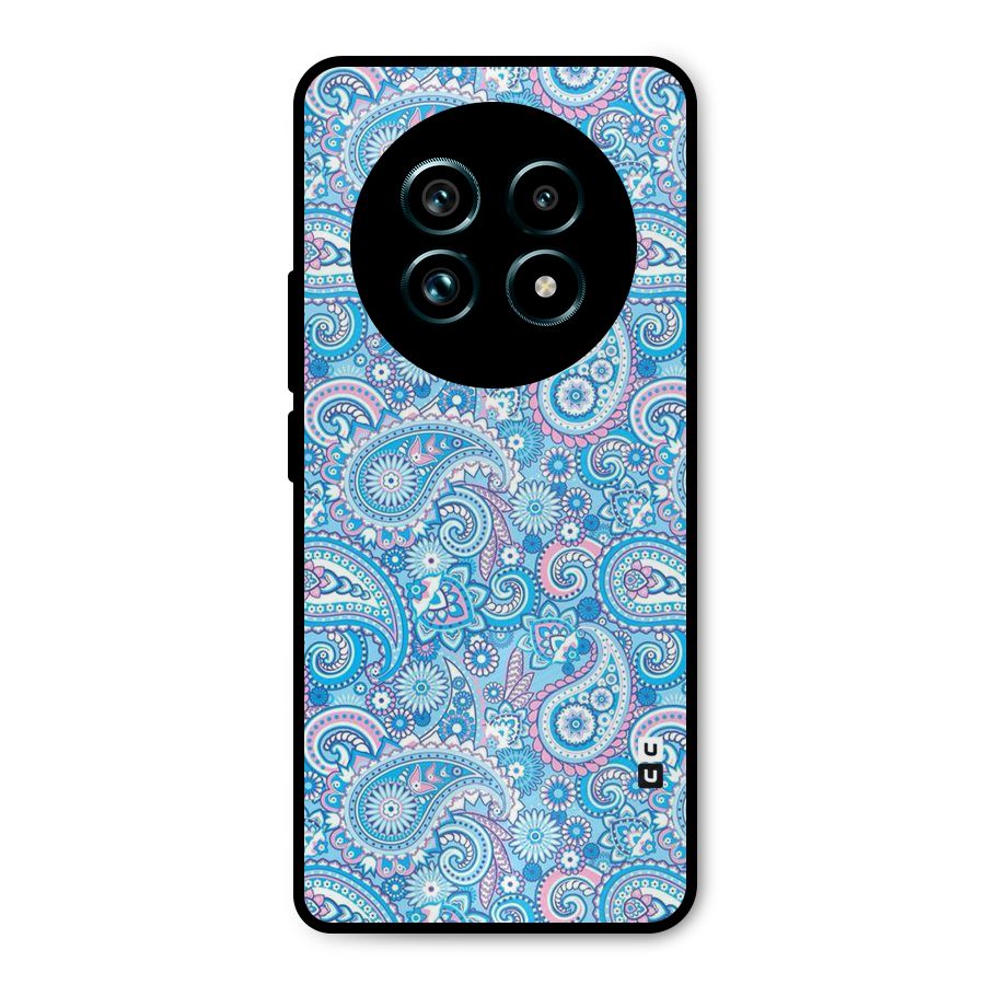 Blue Block Pattern Metal Back Case for Realme 13 Pro Plus