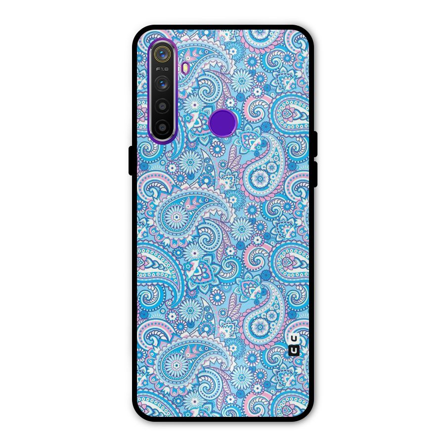 Blue Block Pattern Metal Back Case for Realme 5