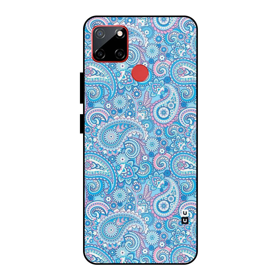 Blue Block Pattern Metal Back Case for Realme C12