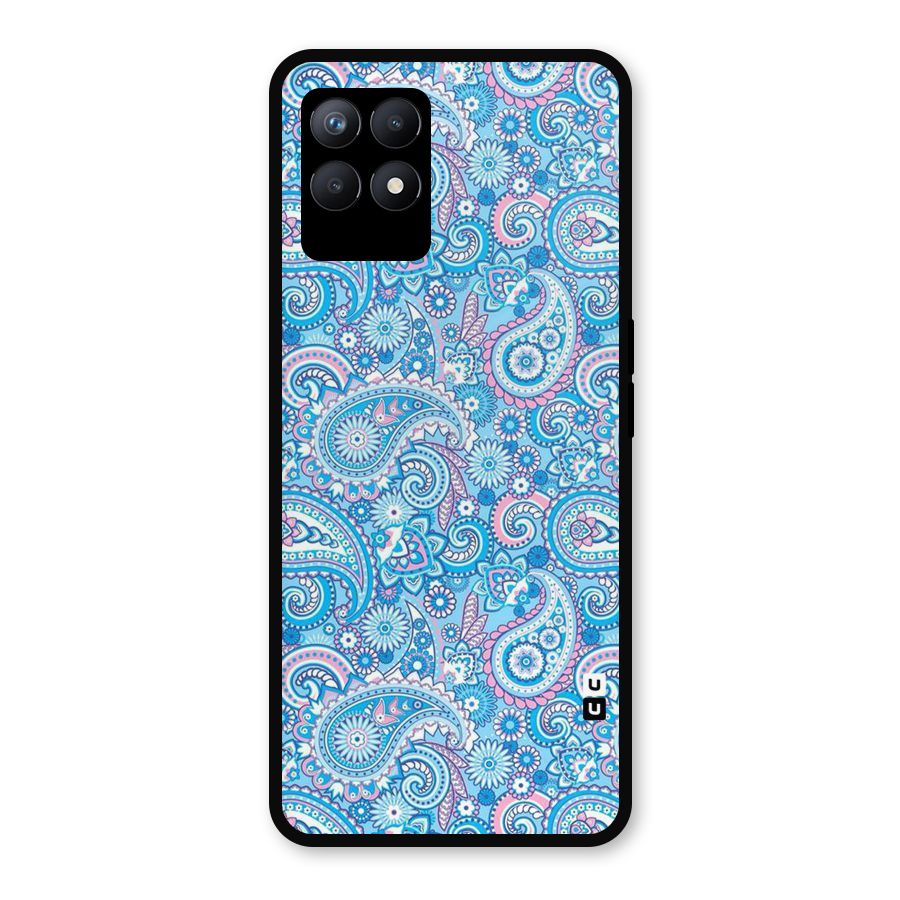Blue Block Pattern Metal Back Case for Realme Narzo 50