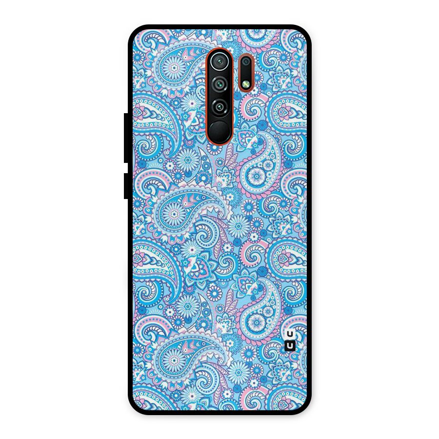 Blue Block Pattern Metal Back Case for Redmi 9 Prime