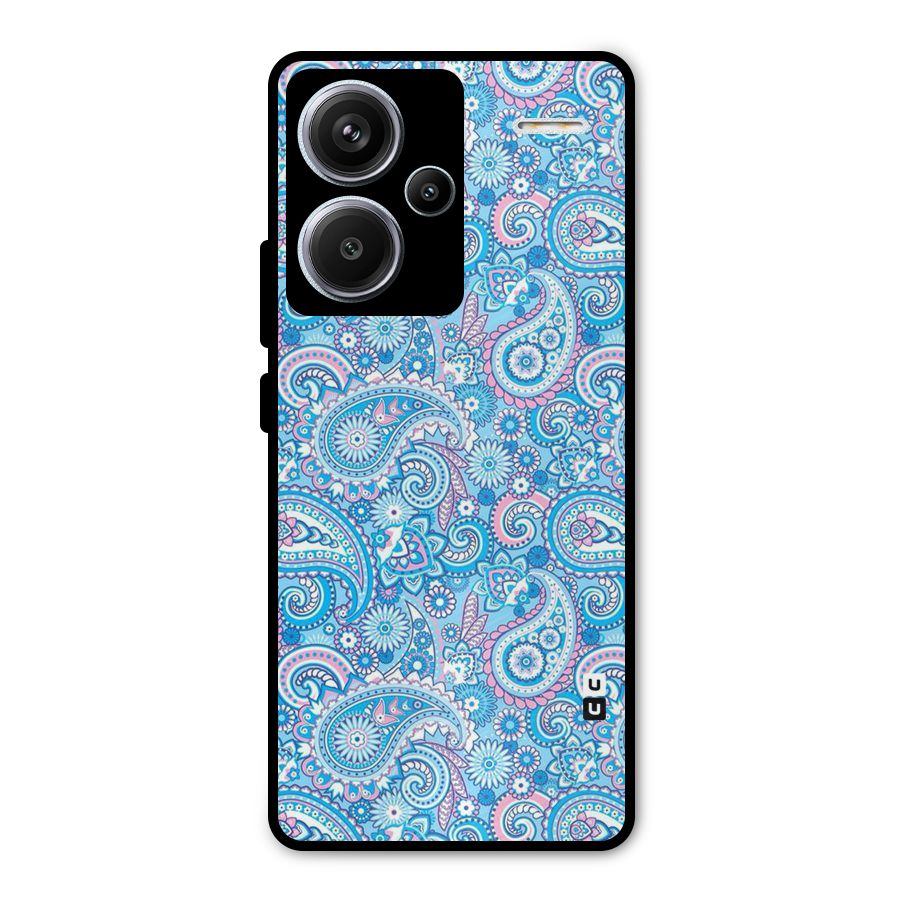 Blue Block Pattern Metal Back Case for Redmi Note 13 Pro Plus