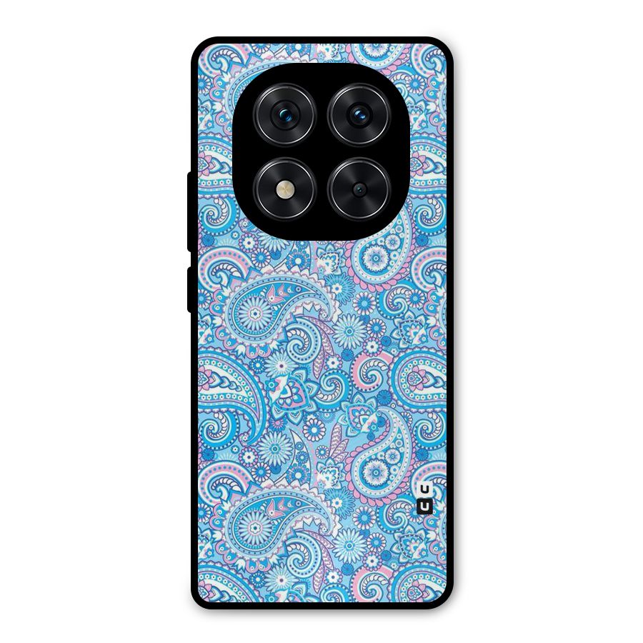 Blue Block Pattern Metal Back Case for Redmi Note 14 Pro 5G