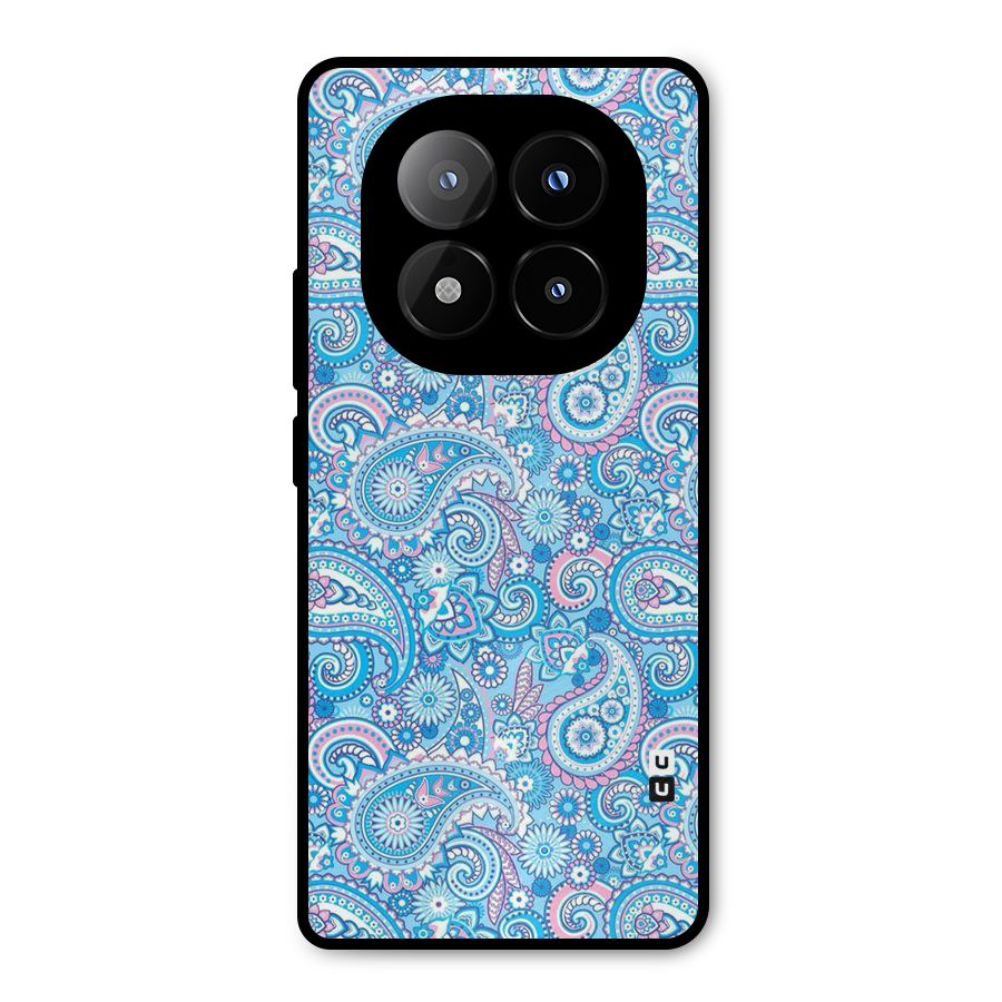 Blue Block Pattern Metal Back Case for Redmi Note 14 Pro Plus 5G