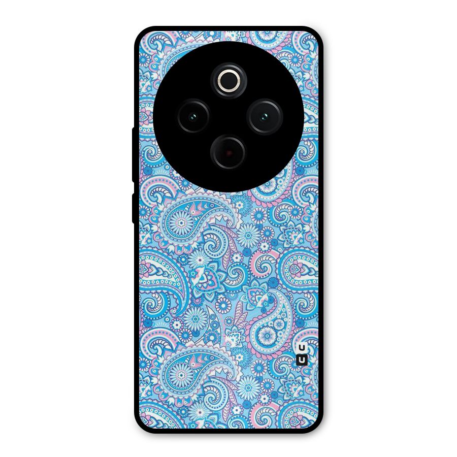 Blue Block Pattern Metal Back Case for Vivo T4