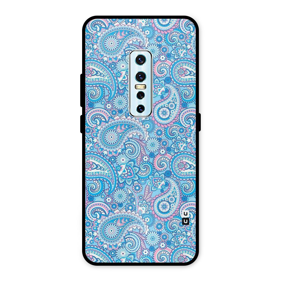 Blue Block Pattern Metal Back Case for Vivo V17 Pro
