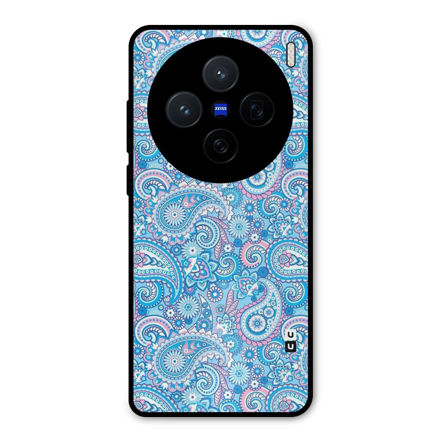 Blue Block Pattern Metal Back Case for Vivo X200