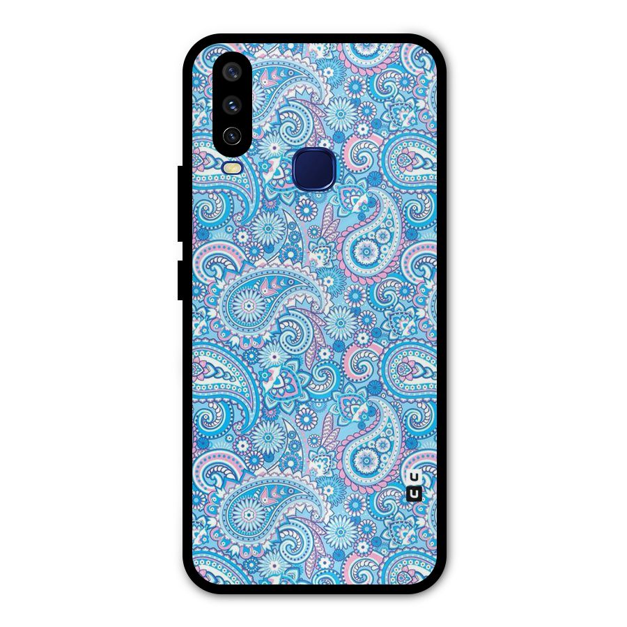 Blue Block Pattern Metal Back Case for Vivo Y15