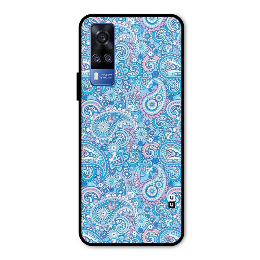 Blue Block Pattern Metal Back Case for Vivo Y51A