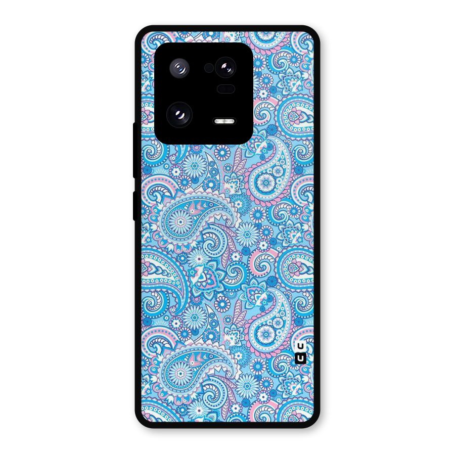 Blue Block Pattern Metal Back Case for Xiaomi 13 Pro