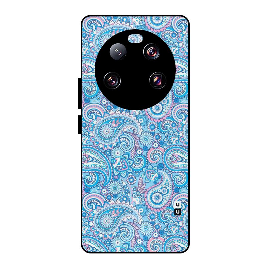 Blue Block Pattern Metal Back Case for Xiaomi 13 Ultra