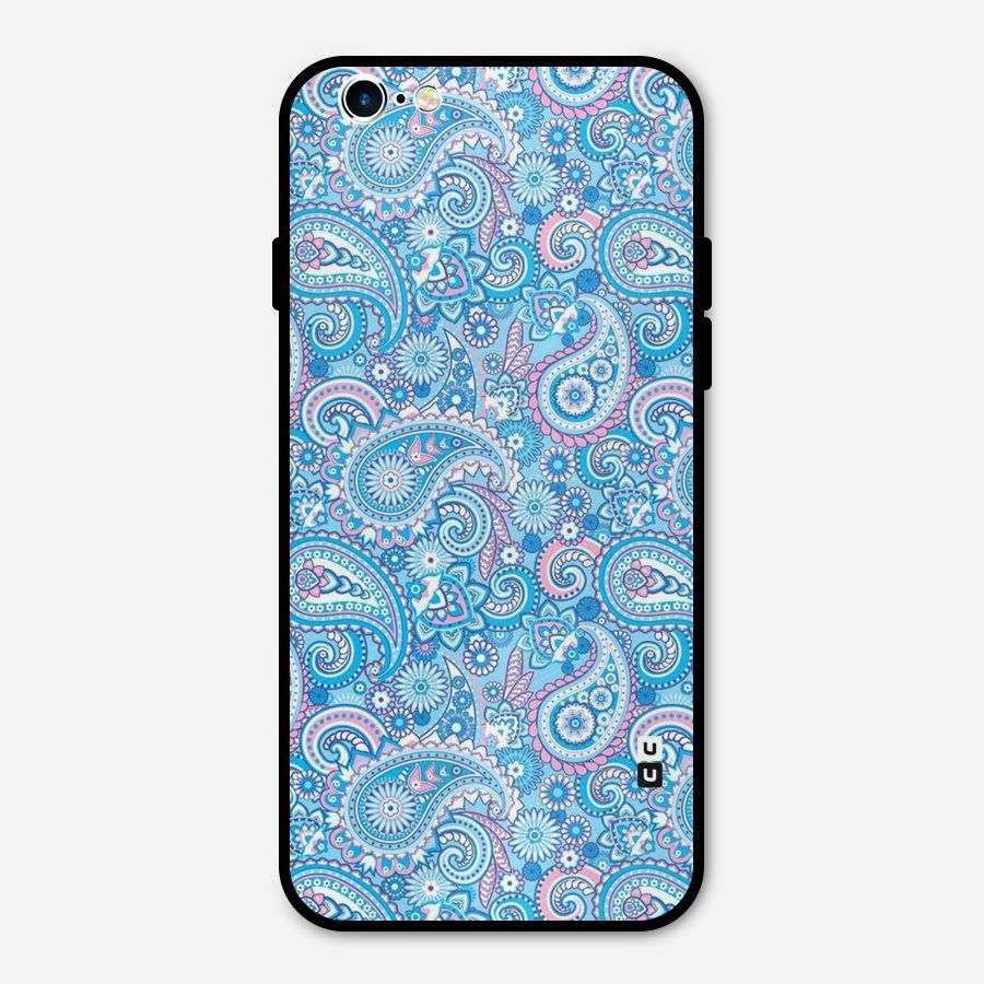 Blue Block Pattern Metal Back Case for iPhone 6 6s