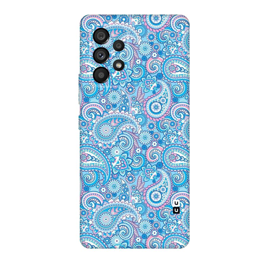 Blue Block Pattern Original Polycarbonate Back Case for Galaxy A53 5G