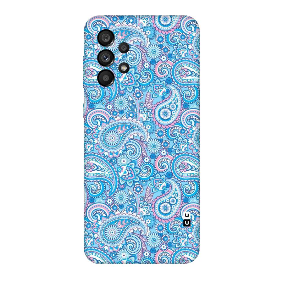 Blue Block Pattern Original Polycarbonate Back Case for Galaxy A73 5G