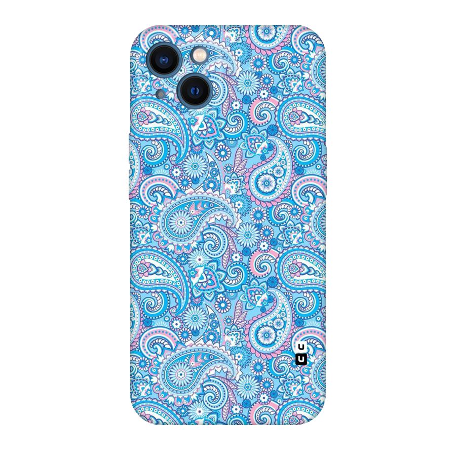 Blue Block Pattern Original Polycarbonate Back Case for iPhone 13