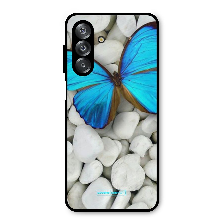 Blue Butterfly Metal Back Case for Galaxy A26