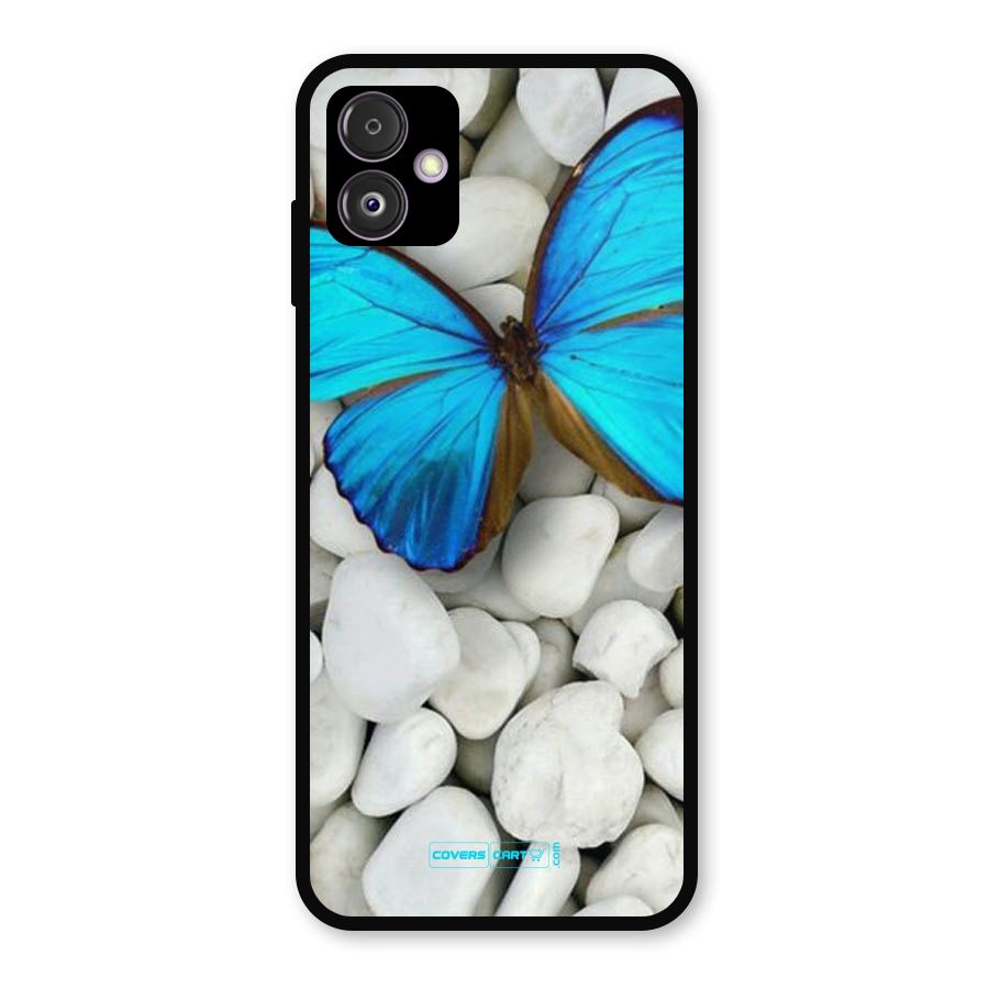 Blue Butterfly Metal Back Case for Galaxy F14