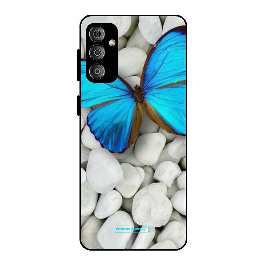 Blue Butterfly Metal Back Case for Galaxy F23
