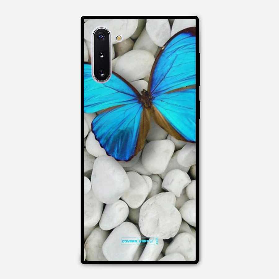Blue Butterfly Metal Back Case for Galaxy Note 10