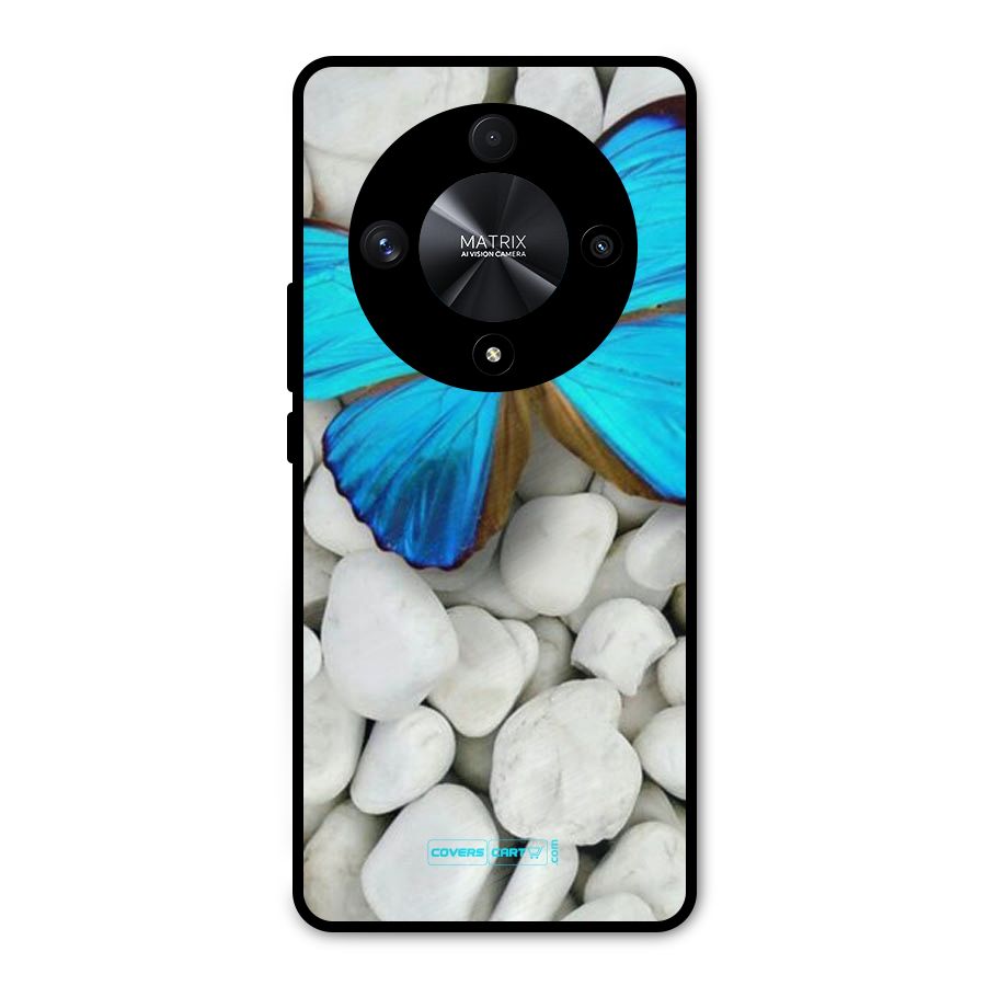 Blue Butterfly Metal Back Case for Honor X9b