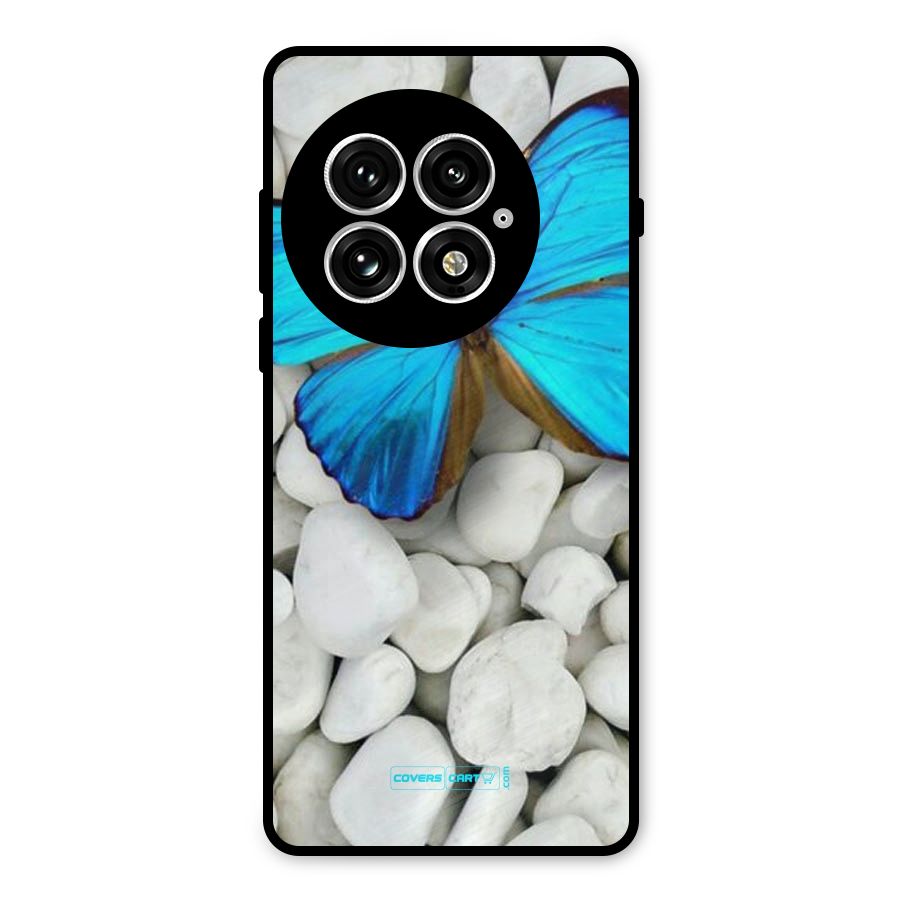 Blue Butterfly Metal Back Case for OnePlus 13