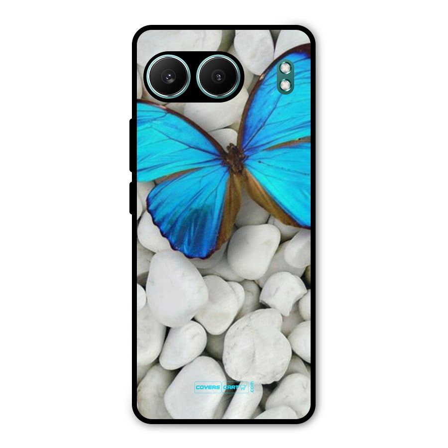 Blue Butterfly Metal Back Case for OnePlus Nord 4